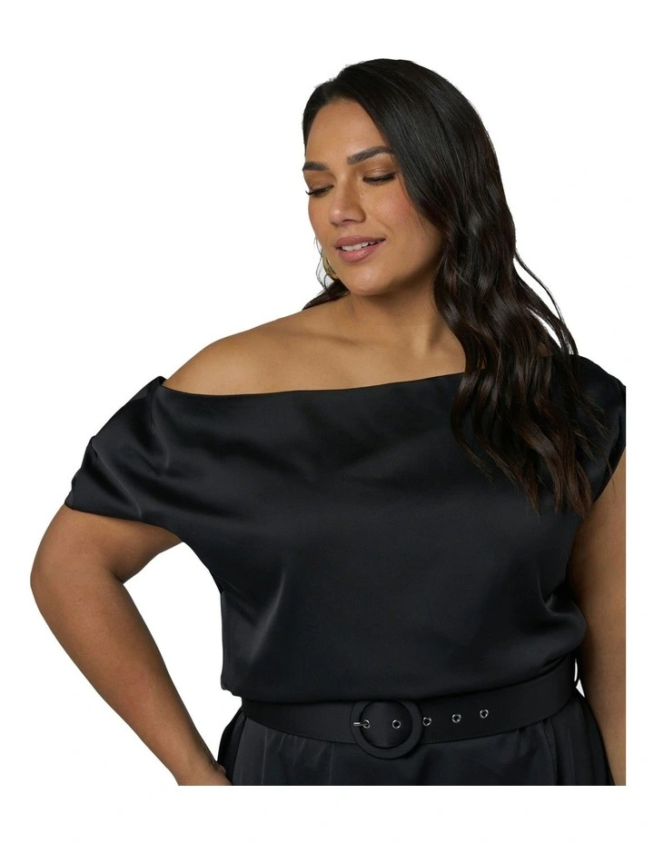 Magnetic Satin Maxi Dress in Black image 6