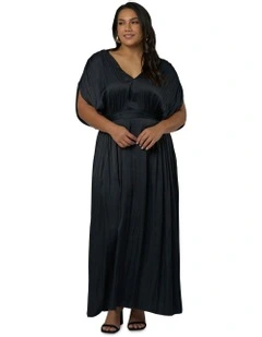 Aphrodite Satin Maxi Dress in Black