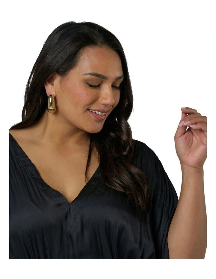 Aphrodite Satin Maxi Dress in Black image 6
