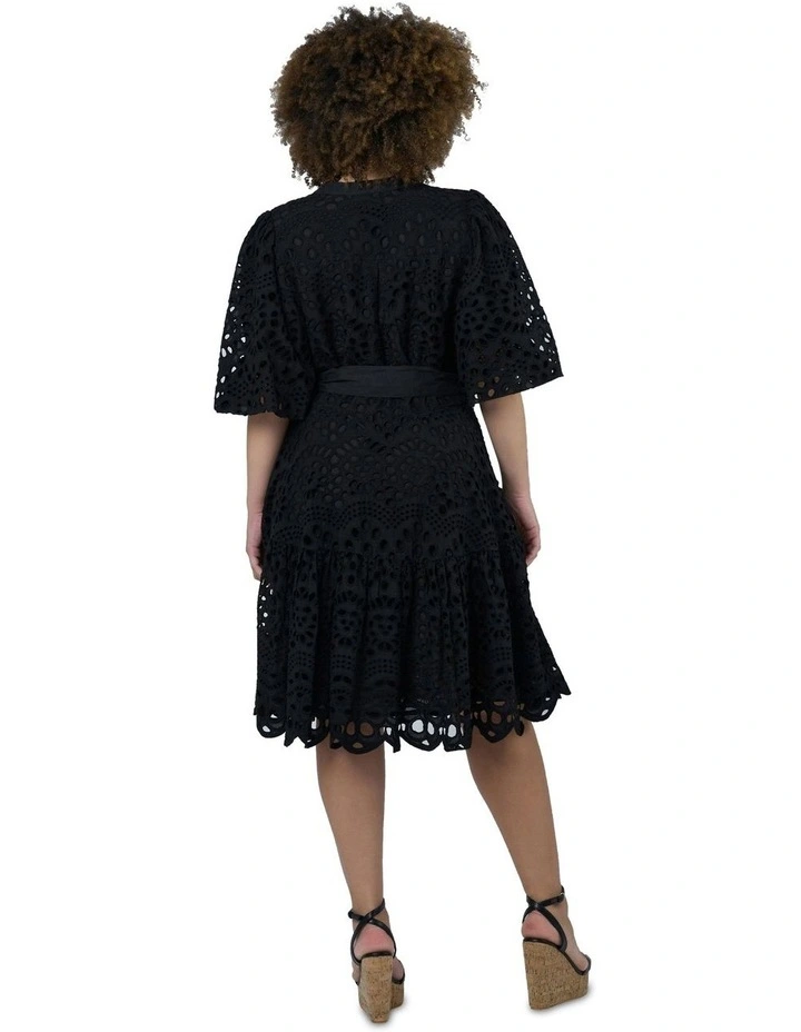 Claudia Broderie Dress in Black image 2