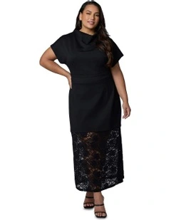 Rebel Lace Maxi Dress in Black