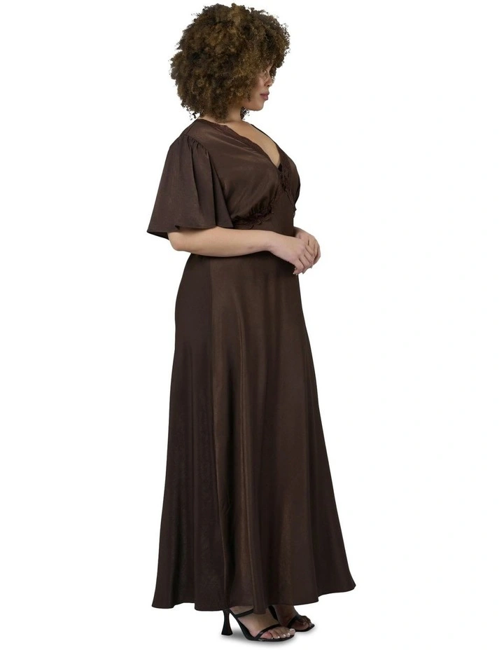 Electric Guitars Maxi Dress in Brown image 3