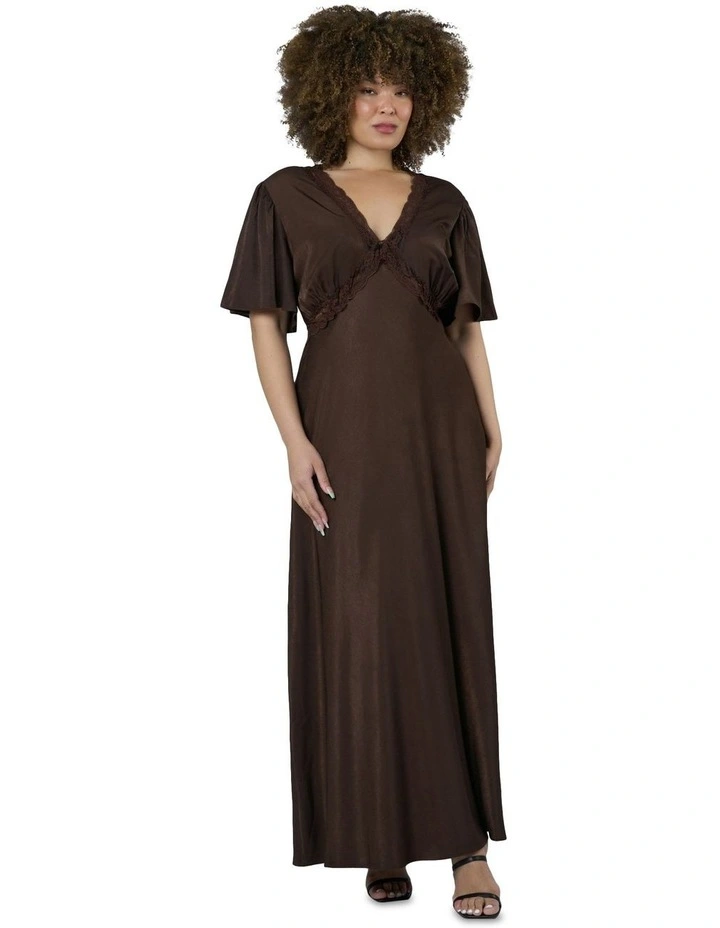 Electric Guitars Maxi Dress in Brown image 4