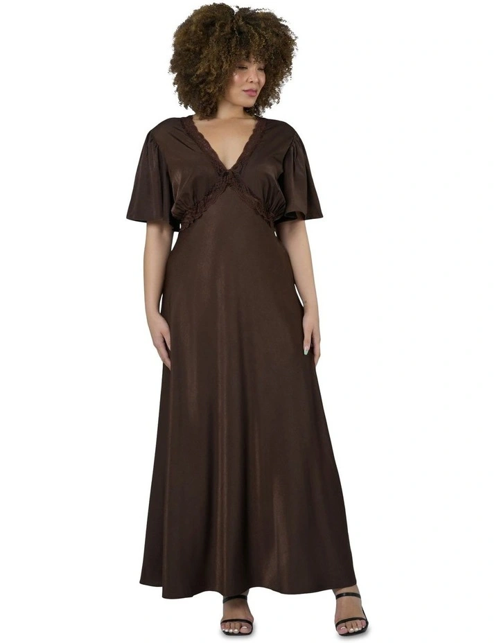 Electric Guitars Maxi Dress in Brown image 5
