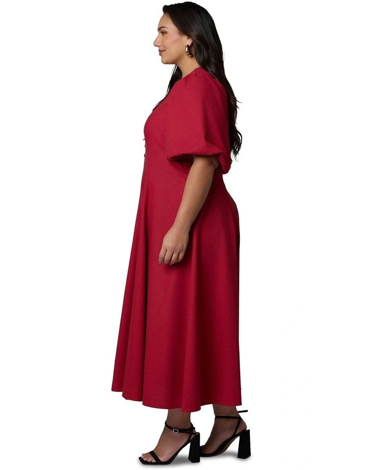 Ignition Midi Dress in Red image 3