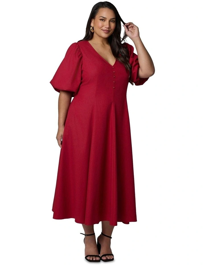 Ignition Midi Dress in Red image 5