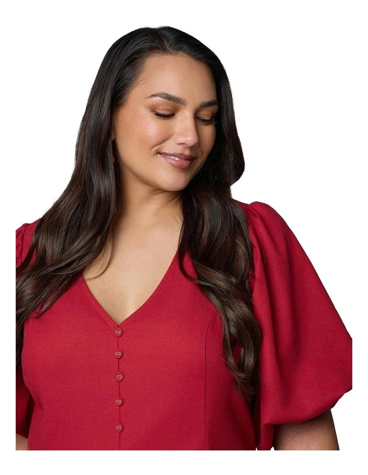 Ignition Midi Dress in Red image 6