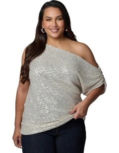 Bare Desire Sequin Top in White