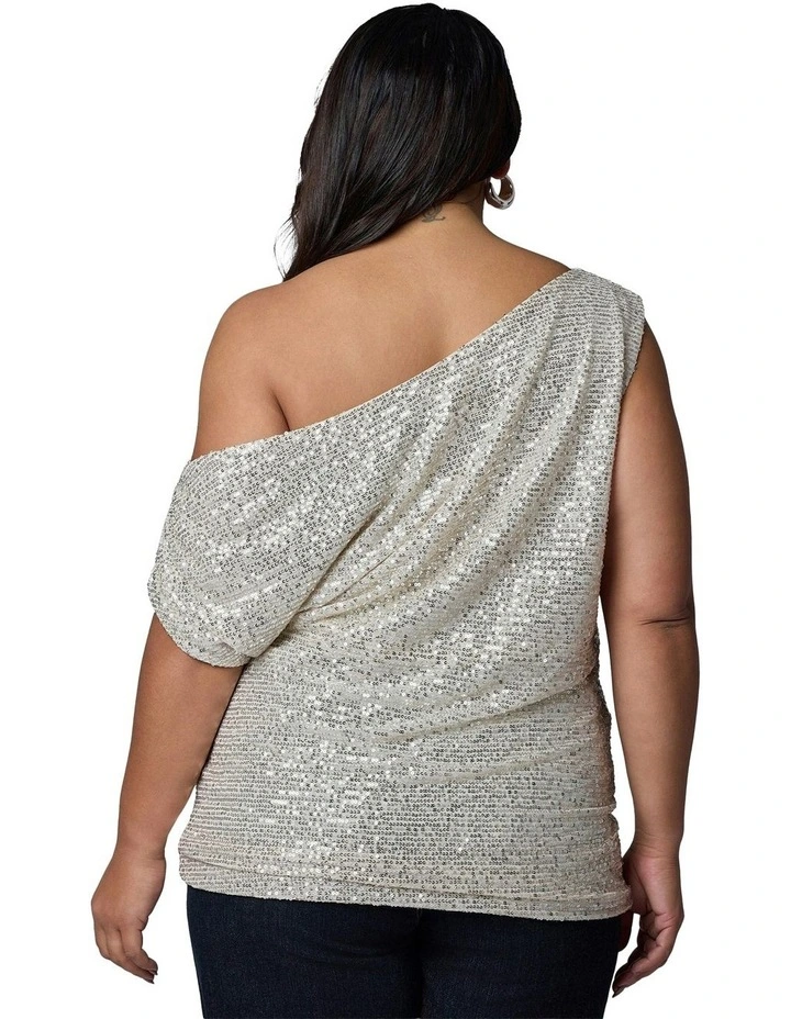 Bare Desire Sequin Top in White image 2