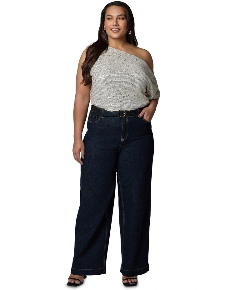 Bare Desire Sequin Top in White image 4