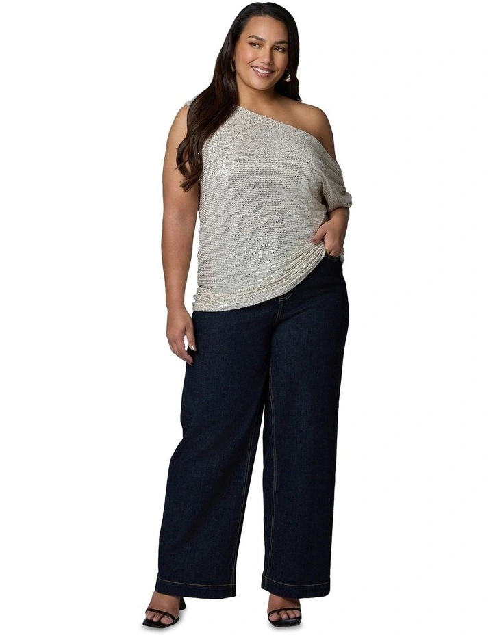 Bare Desire Sequin Top in White image 6
