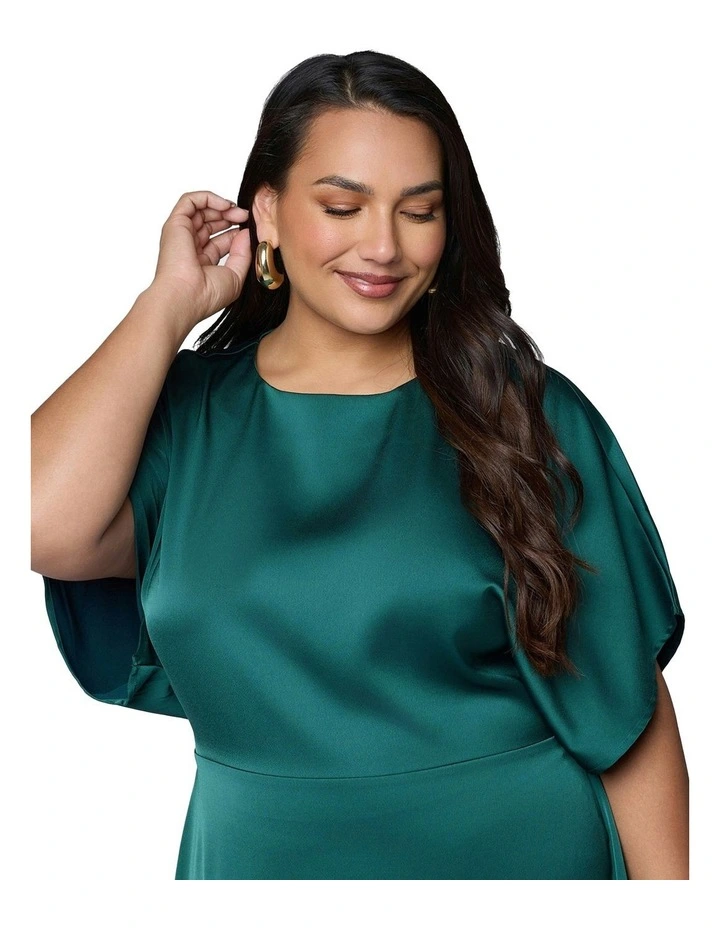 Lust Unleashed Satin Midi Dress in Green image 6