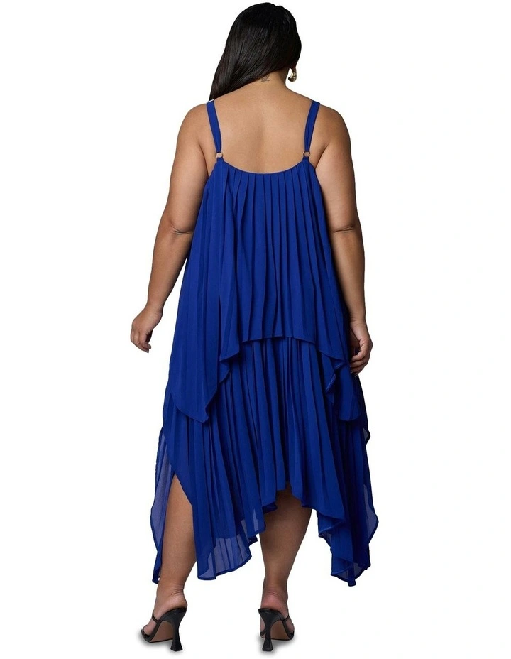 Sinful Heart Pleated Maxi Dress in Blue image 2