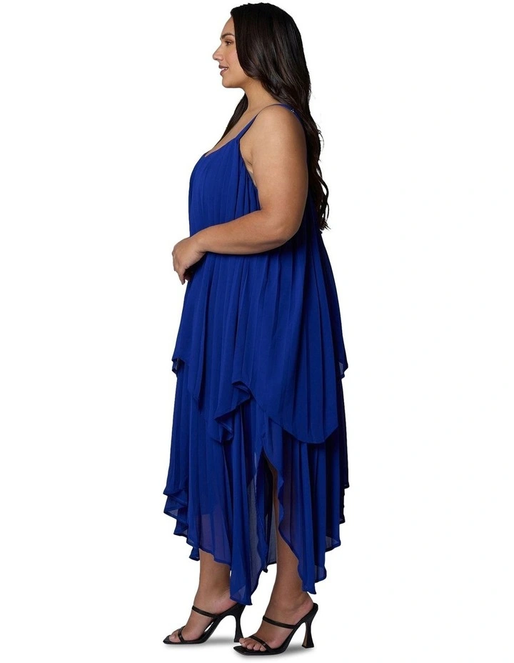 Sinful Heart Pleated Maxi Dress in Blue image 3