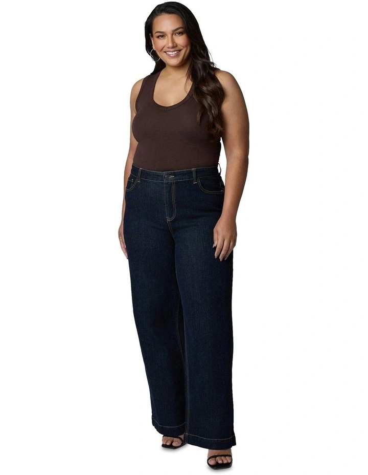 Sully Wide Leg Jeans in Blue image 4