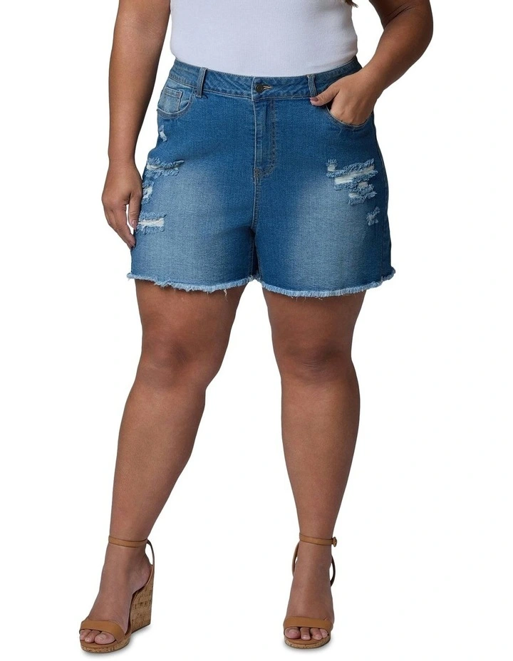 Rowena Denim Shorts in Blue image 1
