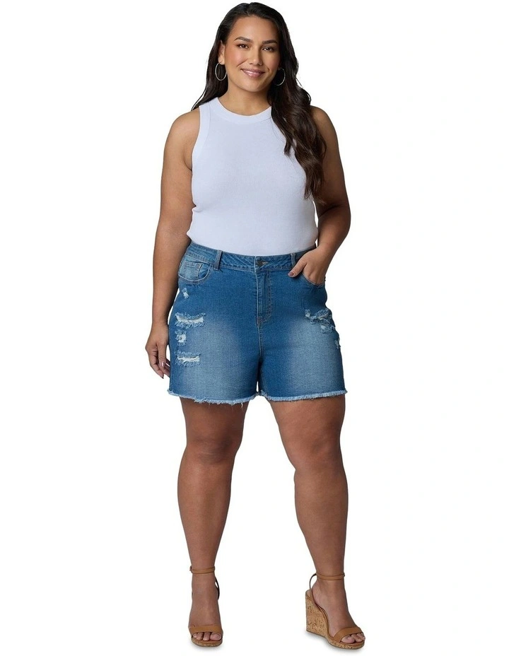 Rowena Denim Shorts in Blue image 5