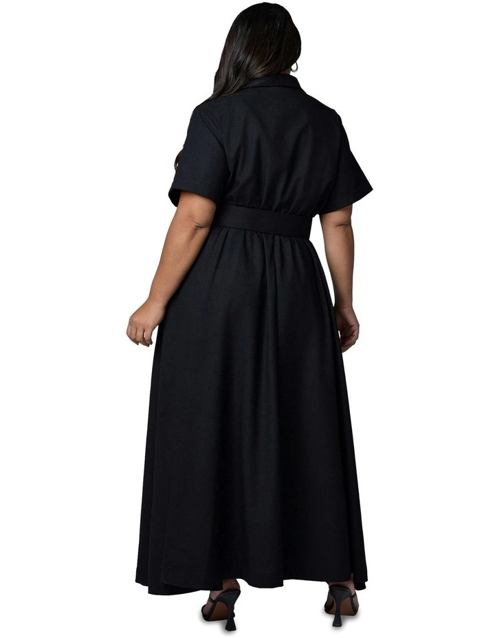 Gabrielle Linen Maxi Dress in Black image 2
