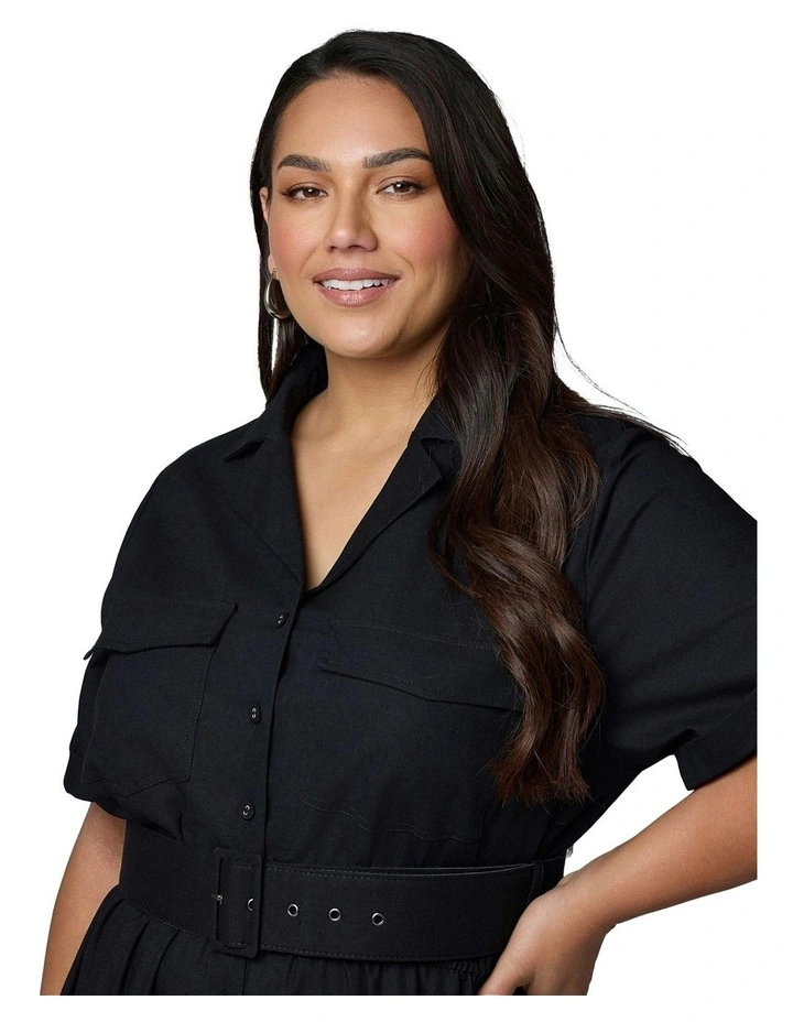Gabrielle Linen Maxi Dress in Black image 6