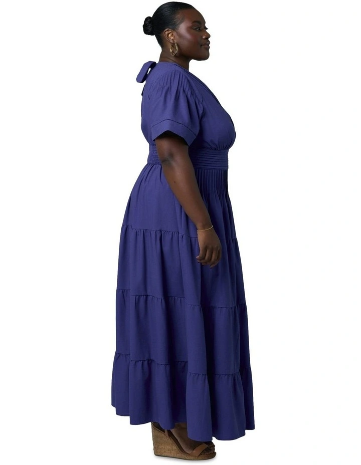 Abby Linen Maxi Dress in Blue image 3