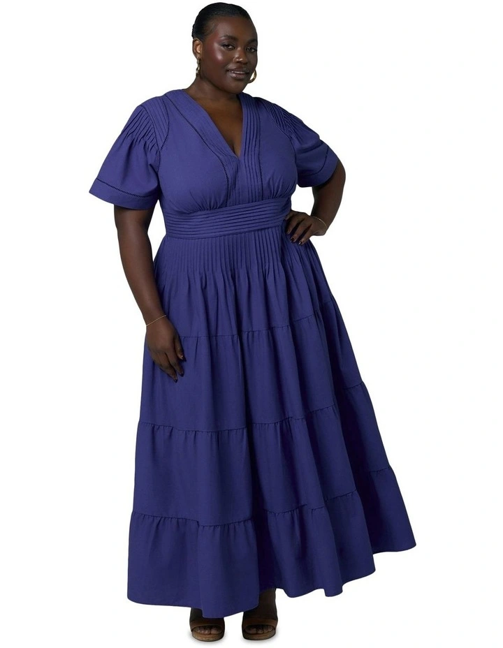 Abby Linen Maxi Dress in Blue image 4