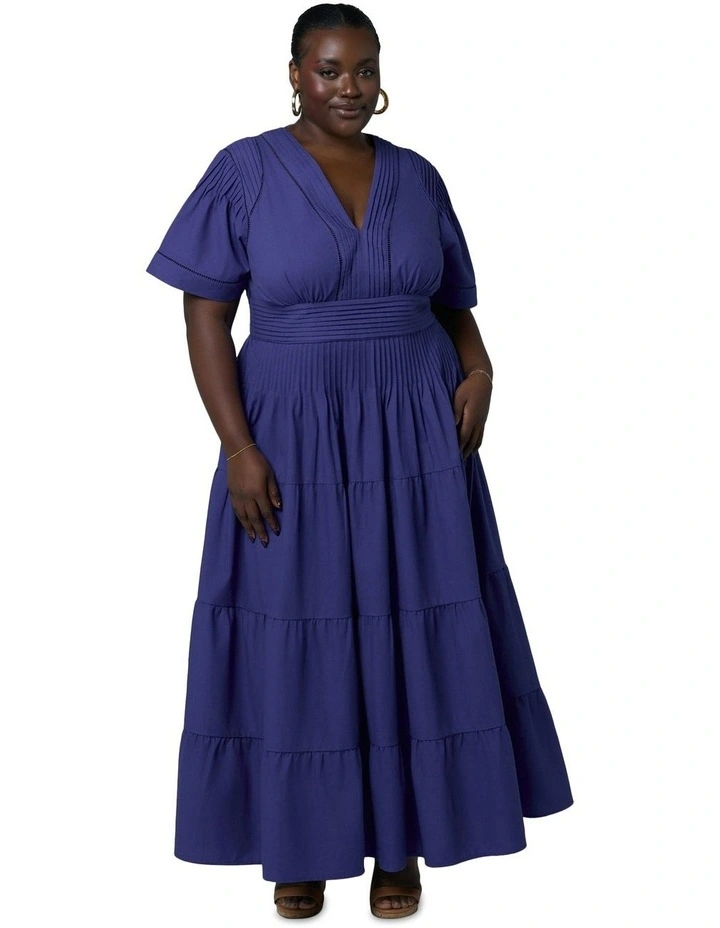 Abby Linen Maxi Dress in Blue image 5