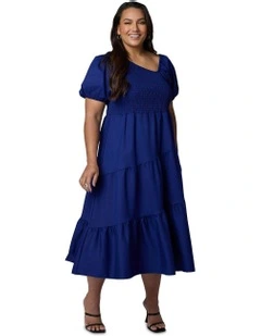 Miley Asymmetric Midi Dress in Purple