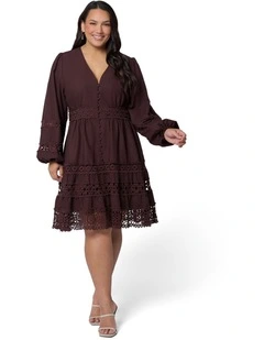 Zaliah Mini Dress in Brown
