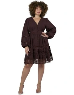 Zaliah Mini Dress in Brown
