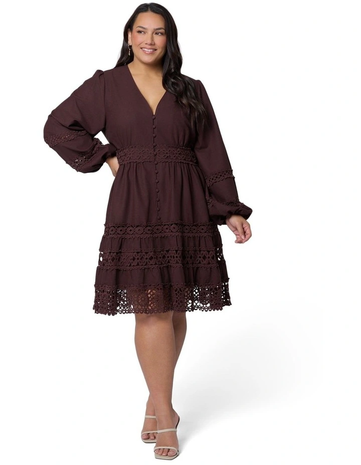 Zaliah Mini Dress in Brown image 4