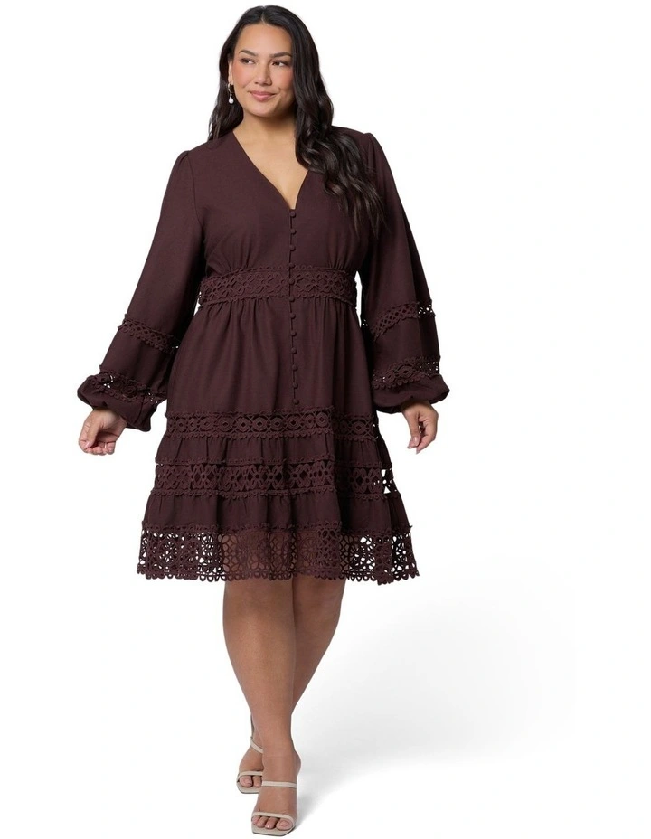 Zaliah Mini Dress in Brown image 5