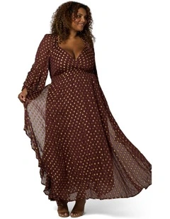 Mystic Moonlight Maxi Dress in Brown