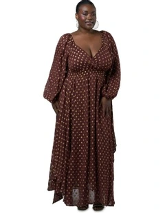 Mystic Moonlight Maxi Dress in Brown