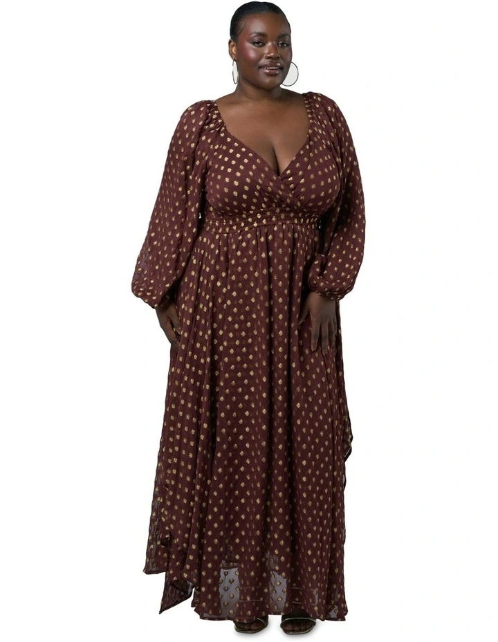 Mystic Moonlight Maxi Dress in Brown image 1