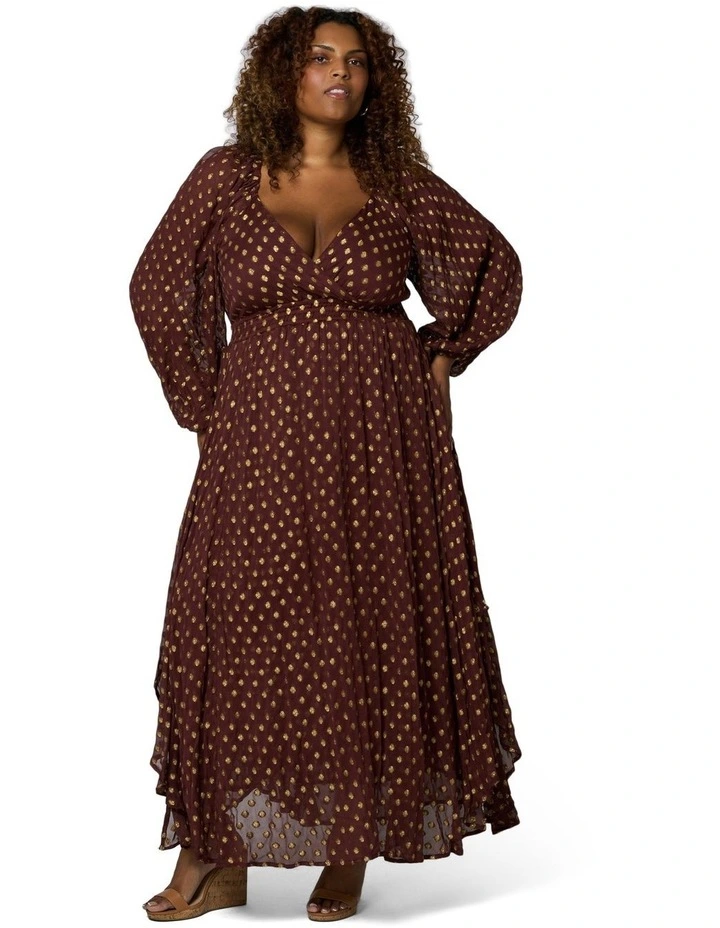 Mystic Moonlight Maxi Dress in Brown image 4