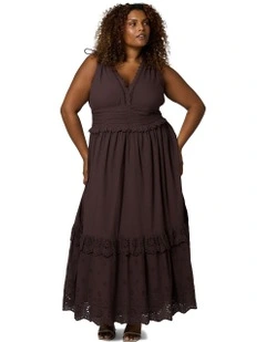 Lucinda Maxi Dress in Brown
