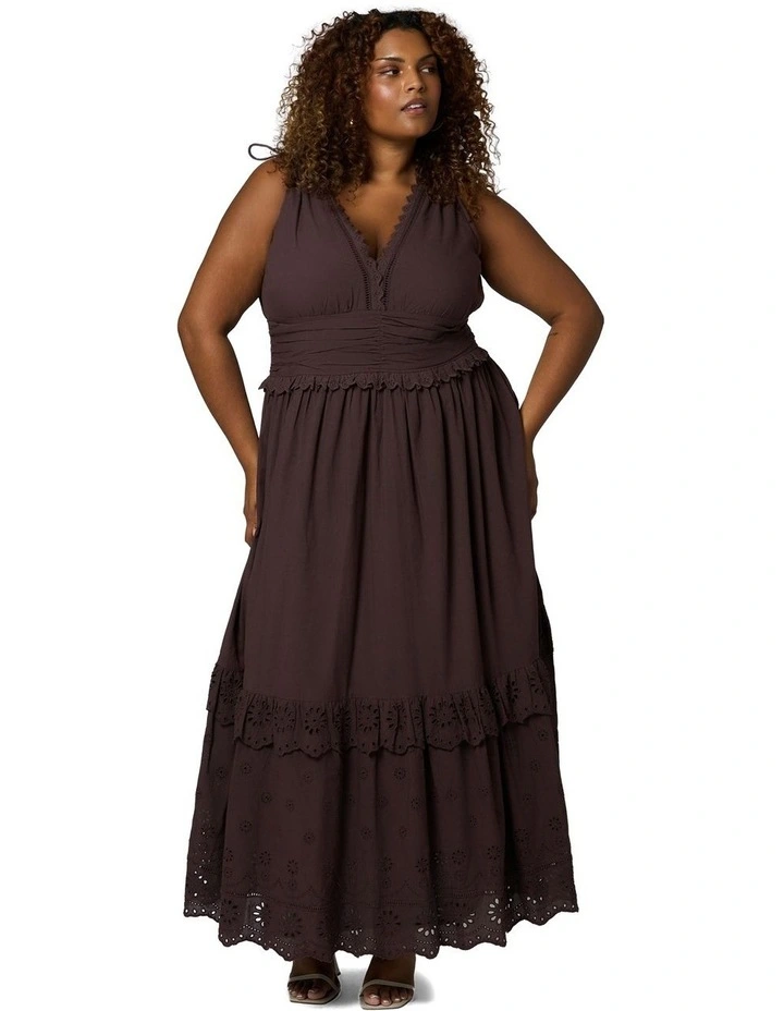 Lucinda Maxi Dress in Brown image 1