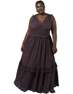 Lucinda Maxi Dress in Brown