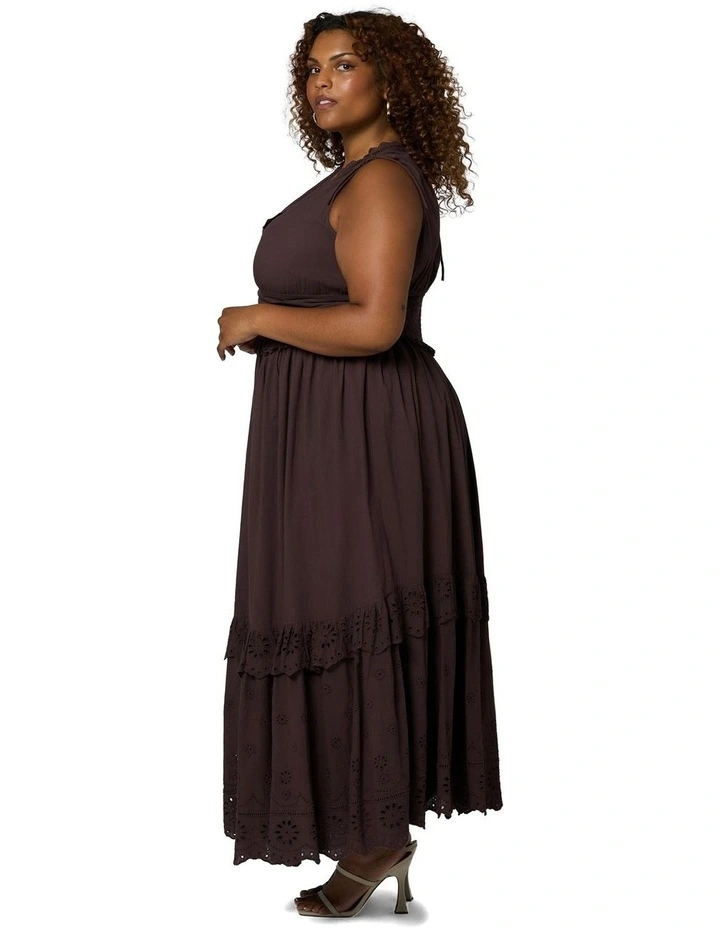 Lucinda Maxi Dress in Brown image 3