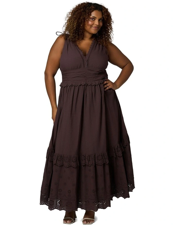 Lucinda Maxi Dress in Brown image 4