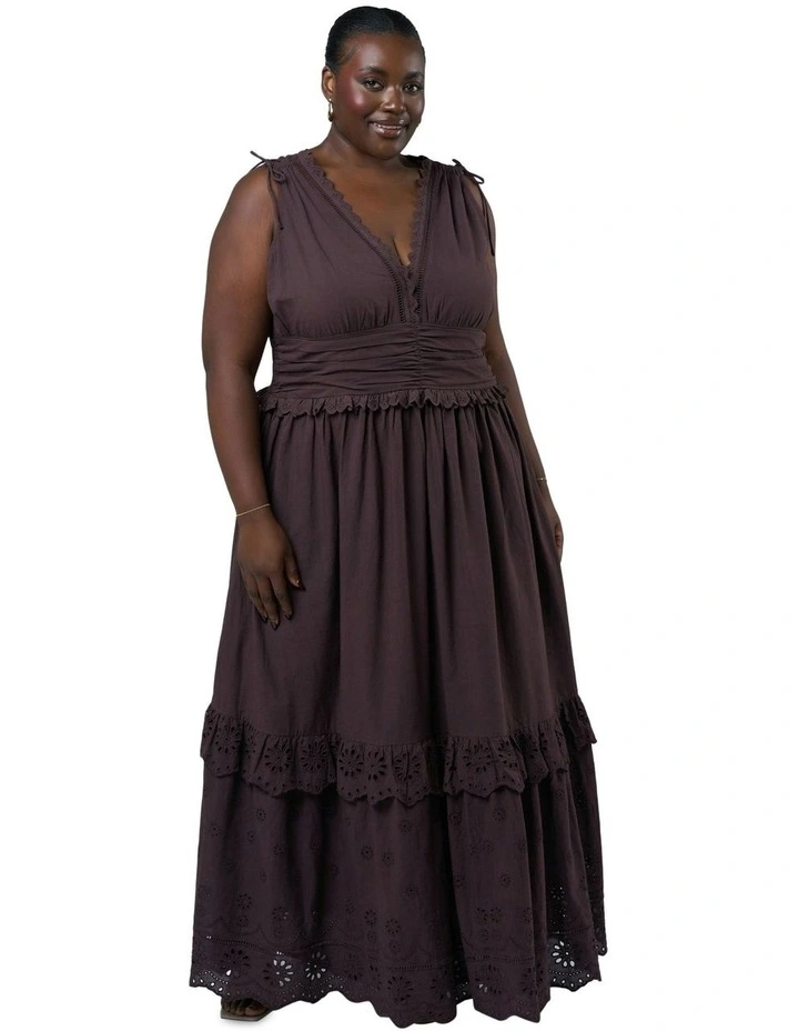 Lucinda Maxi Dress in Brown image 4