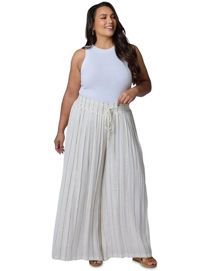 Eclectic Wide Leg Pant in Cream image 1