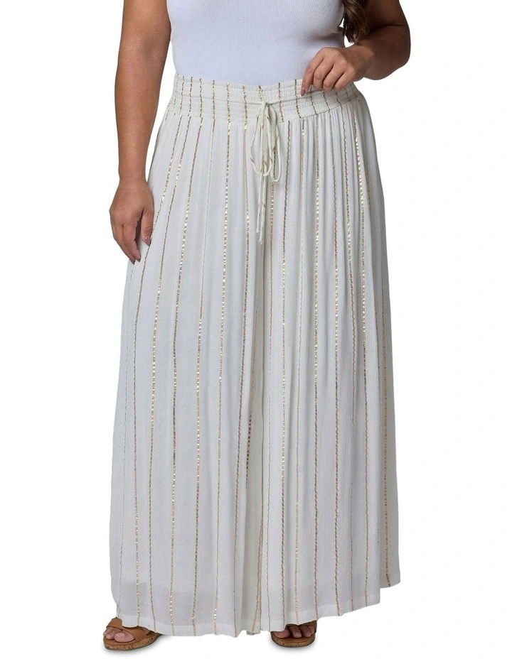 Eclectic Wide Leg Pant in Cream image 4