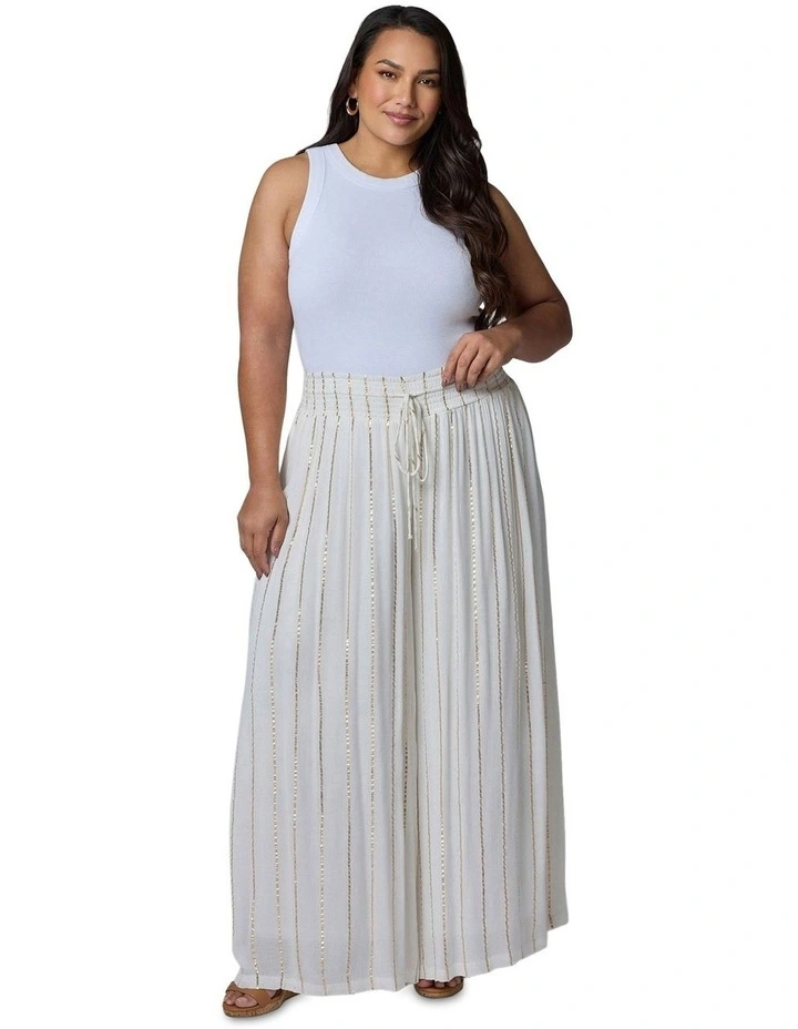 Eclectic Wide Leg Pant in Cream image 5