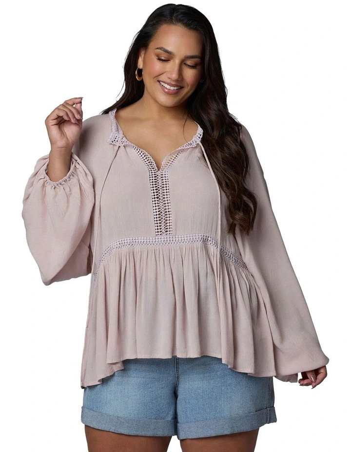 Bohemian Soul Blouse in Pale Pink image 1