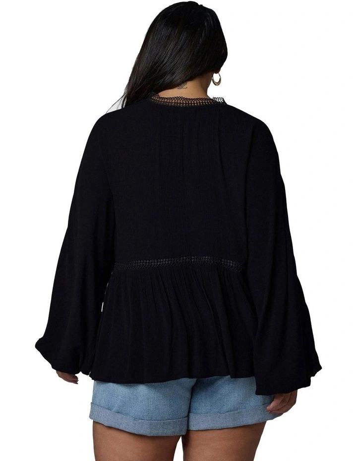 Bohemian Soul Blouse in Black image 2