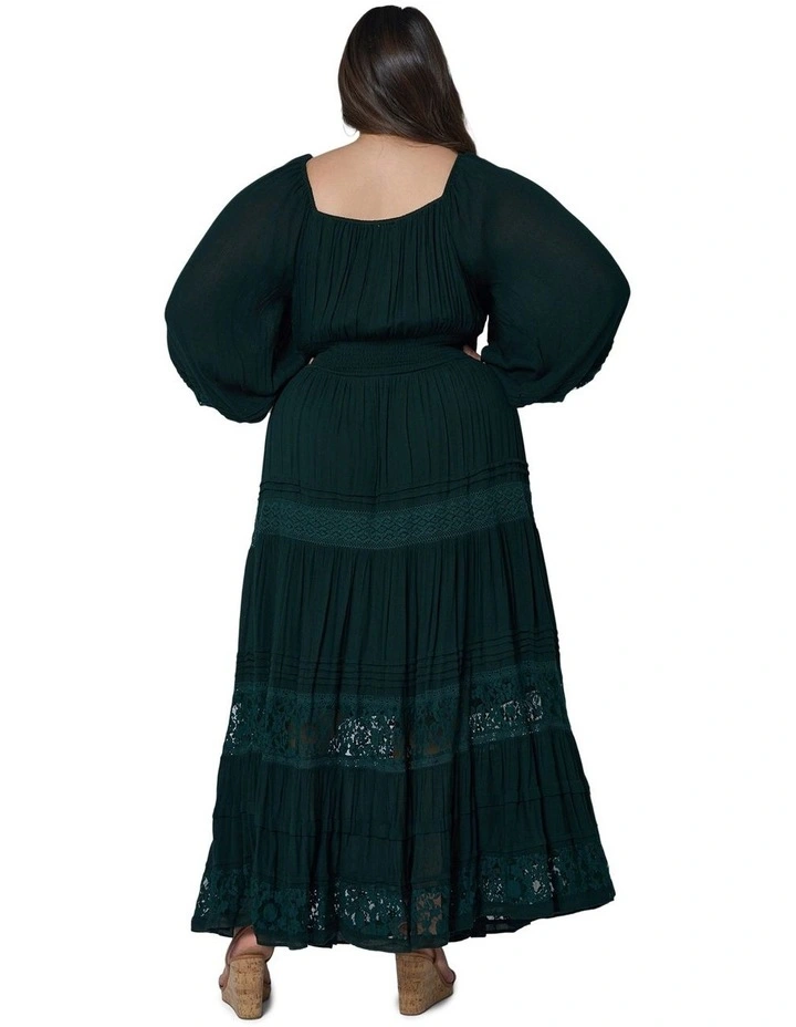 Sunset Shadows Maxi Dress in Dark Green image 2