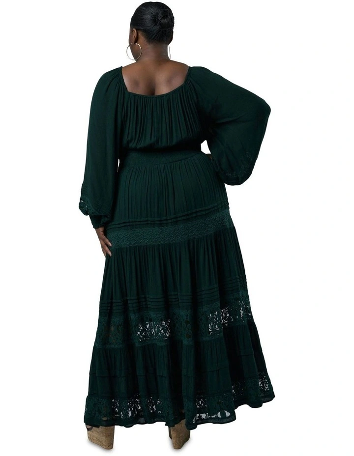 Sunset Shadows Maxi Dress in Dark Green image 2