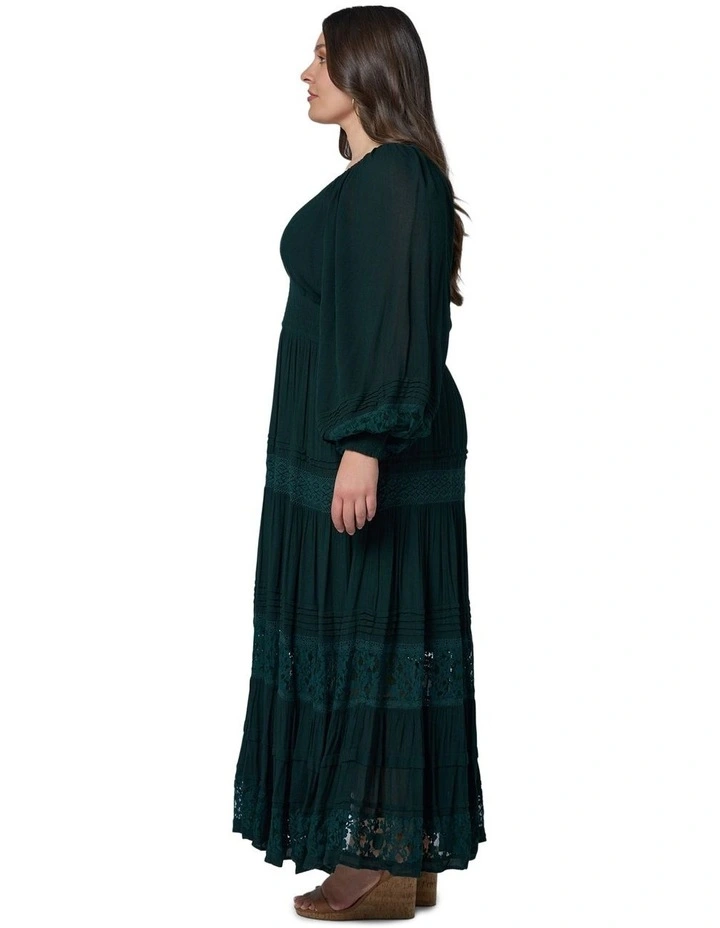 Sunset Shadows Maxi Dress in Dark Green image 3