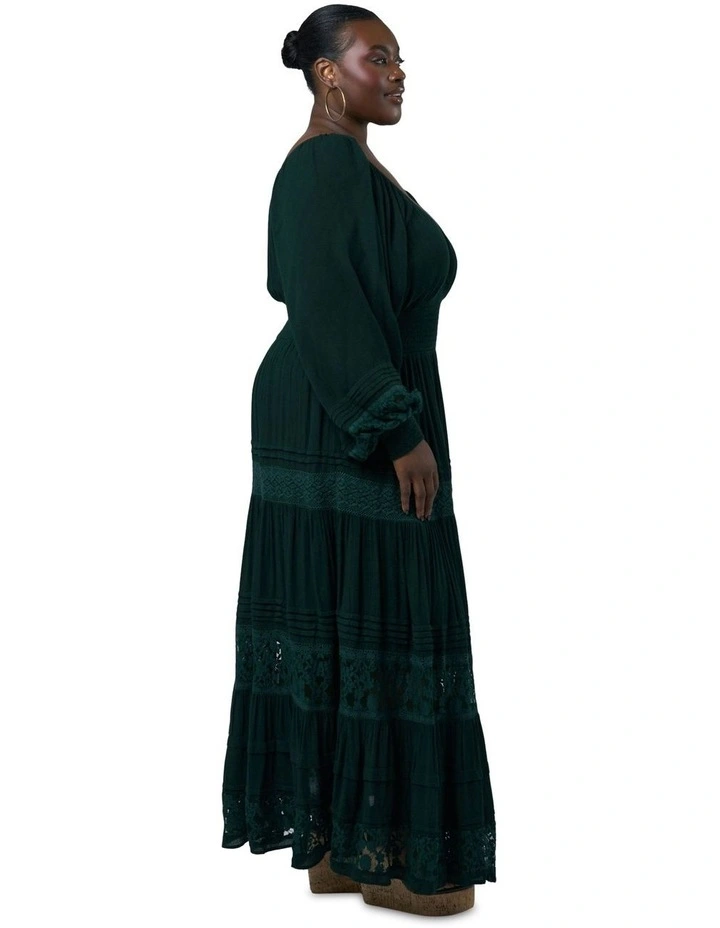 Sunset Shadows Maxi Dress in Dark Green image 3